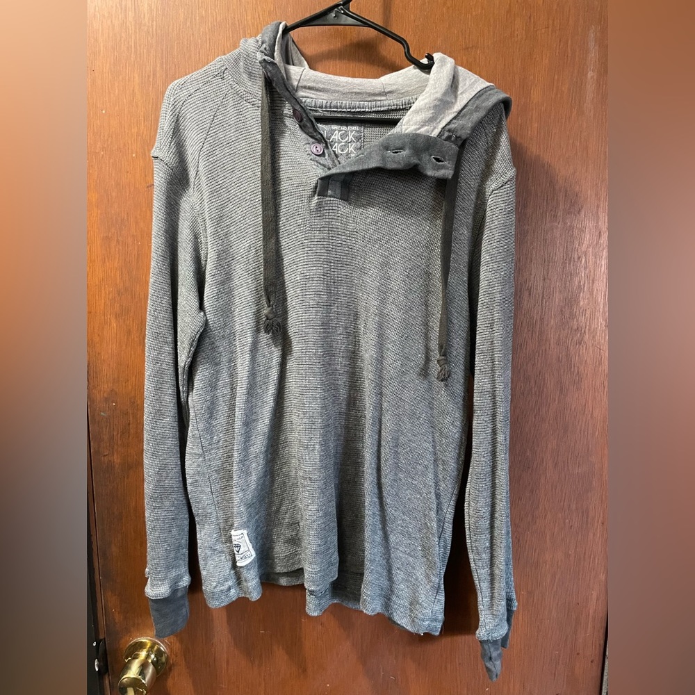 Men’s Long Sleeve Hooded Blackjack Shirt Size Large